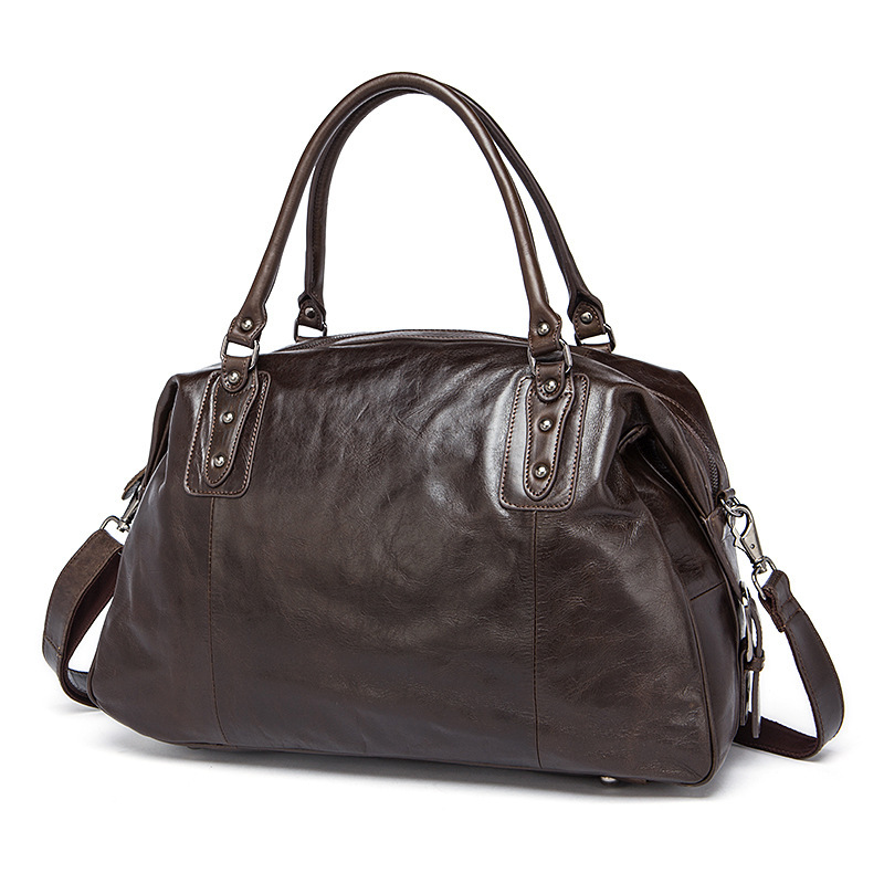 Cowhide Leather Travel Weekender Bag – Classic Duffel 4 Cowhide Leather Travel Weekender Bag – Classic Duffel - Image 4