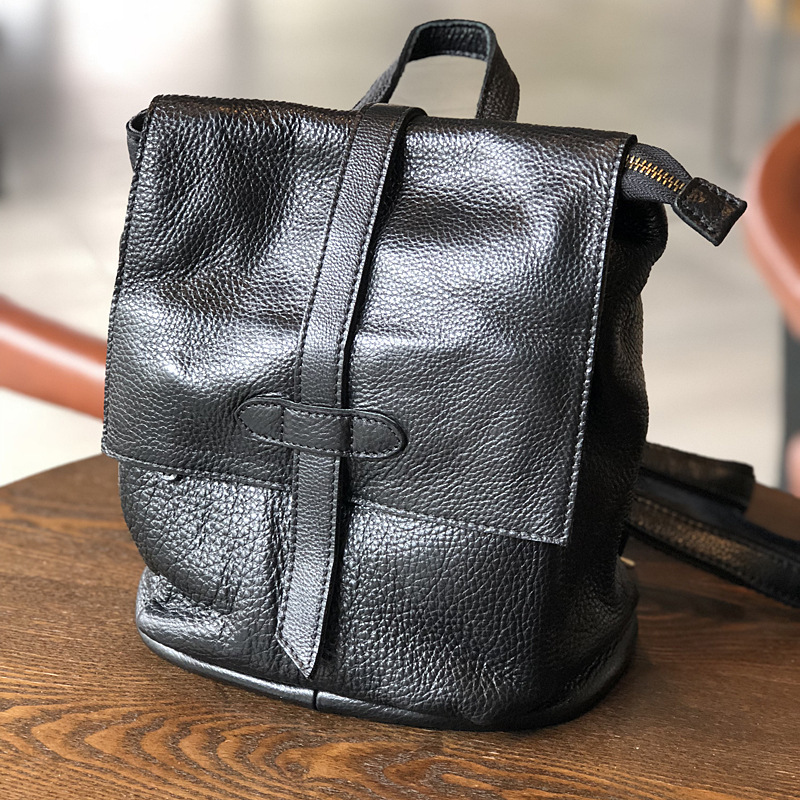 First-Layer Cowhide Leather Casual City Backpack 8 First-Layer Cowhide Leather Casual City Backpack - Image 8