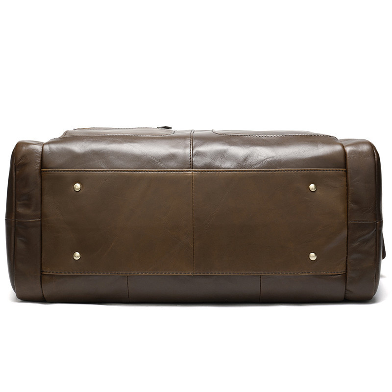 First-Layer Cowhide Leather Weekender Duffel Bag – Coffee Brown 3 First-Layer Cowhide Leather Weekender Duffel Bag – Coffee Brown - Image 3