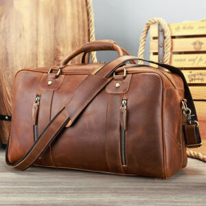 Leather Business Travel Bag – Solid Colour Duffel
