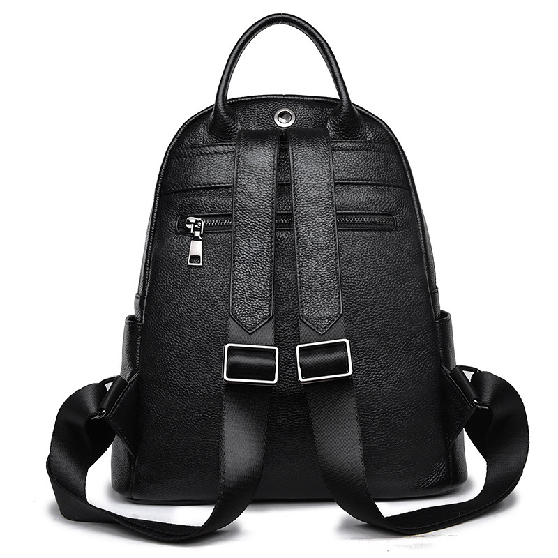 First-Layer Cowhide Leather Urban Backpack – Classic Black 6 First-Layer Cowhide Leather Urban Backpack – Classic Black - Image 6