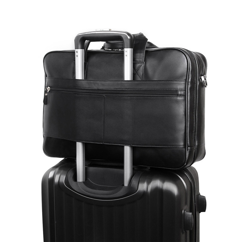 17-Inch Multi-Compartment Cowhide Leather Briefcase 3 17-Inch Multi-Compartment Cowhide Leather Briefcase - Image 3