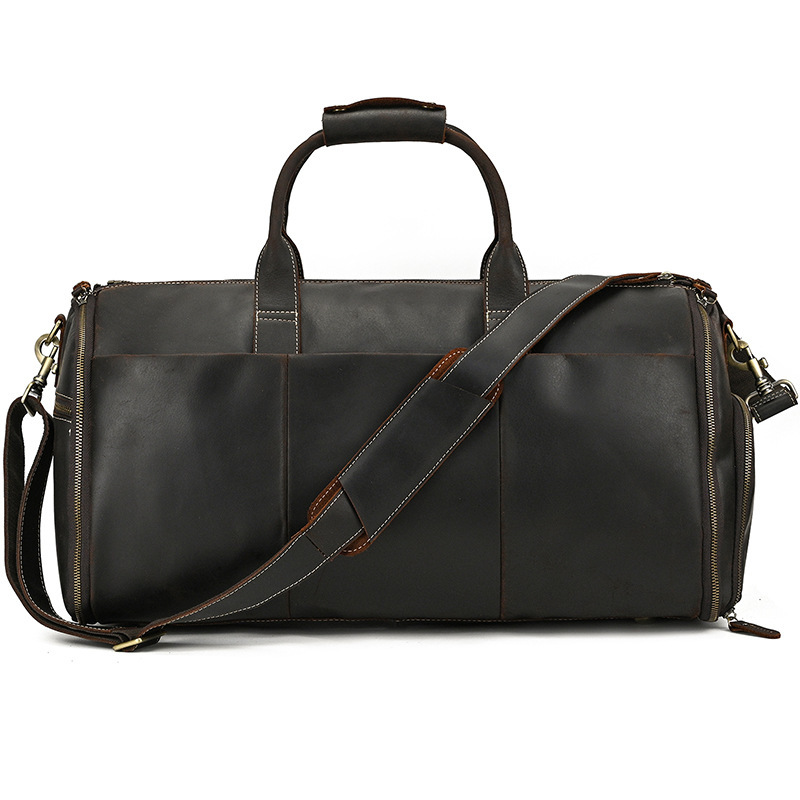 Convertible 2-in-1 Garment Duffel Bag – 22-Inch Top-Layer Cowhide Travel Bag 7 Convertible 2-in-1 Garment Duffel Bag – 22-Inch Top-Layer Cowhide Travel Bag - Image 7