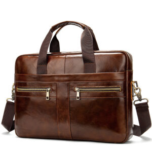 First-Layer Cowhide Leather Casual Briefcase