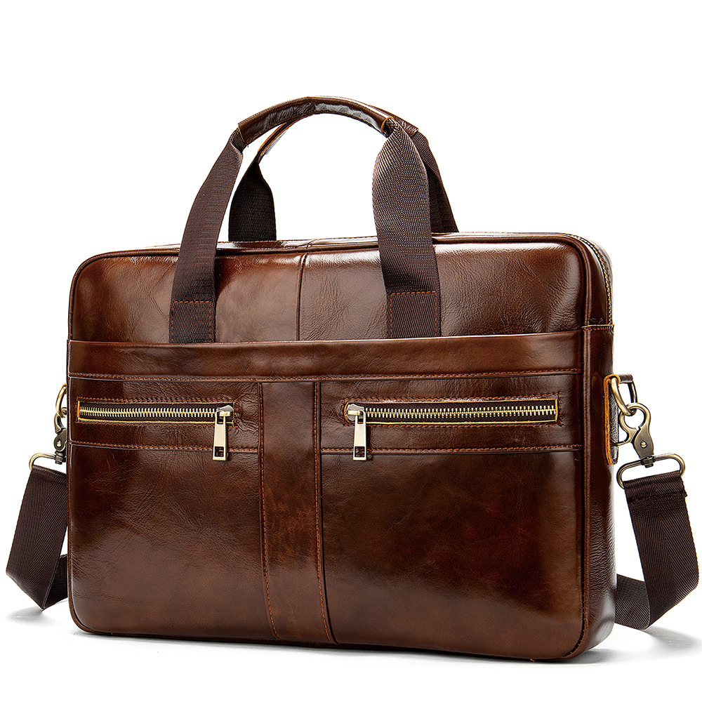 First-Layer Cowhide Leather Casual Briefcase 1 First-Layer Cowhide Leather Casual Briefcase
