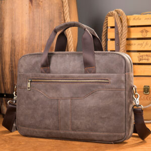 First-Layer Cowhide Leather Men's Briefcase – Classic Horizontal
