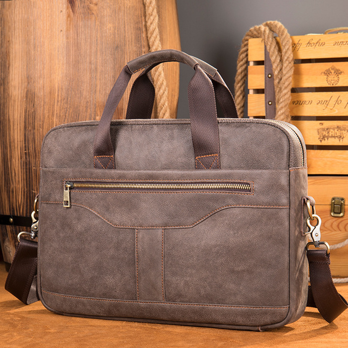 First-Layer Cowhide Leather Men's Briefcase – Classic Horizontal 1 First-Layer Cowhide Leather Men's Briefcase – Classic Horizontal