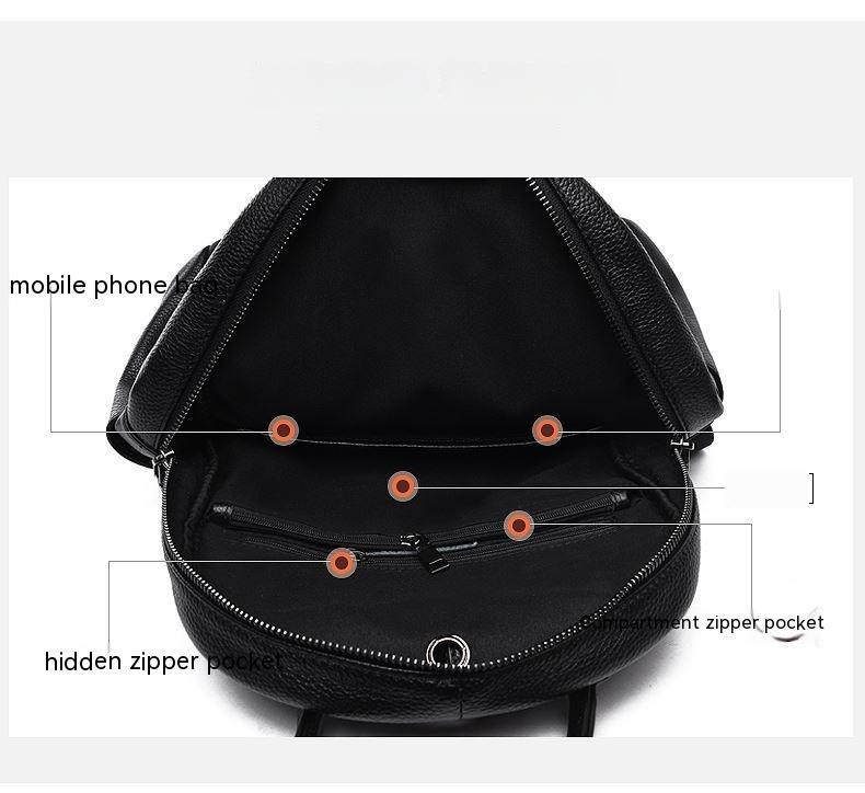 First-Layer Cowhide Leather Urban Backpack – Classic Black 5 First-Layer Cowhide Leather Urban Backpack – Classic Black - Image 5