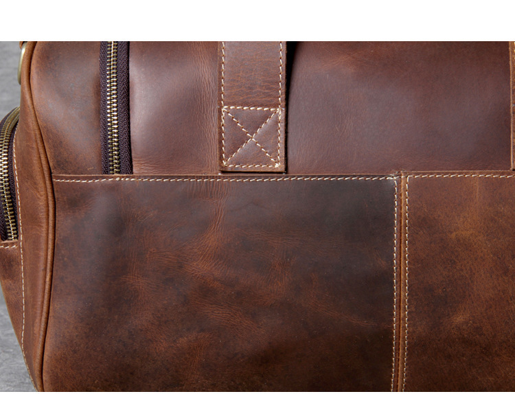 First-Layer Cowhide Retro Travel Duffel Bag – Distressed Coffee Brown 10 First-Layer Cowhide Retro Travel Duffel Bag – Distressed Coffee Brown - Image 10
