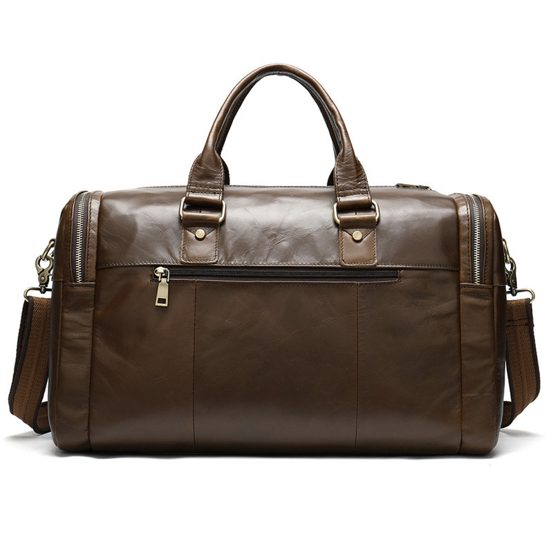 First-Layer Cowhide Leather Weekender Duffel Bag – Coffee Brown 2 First-Layer Cowhide Leather Weekender Duffel Bag – Coffee Brown - Image 2