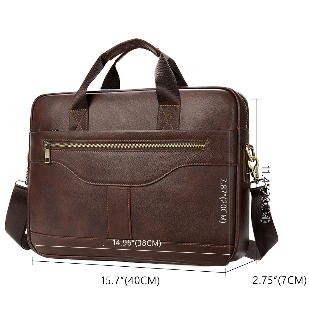 First-Layer Cowhide Leather Men's Briefcase – Classic Horizontal 5 First-Layer Cowhide Leather Men's Briefcase – Classic Horizontal - Image 5