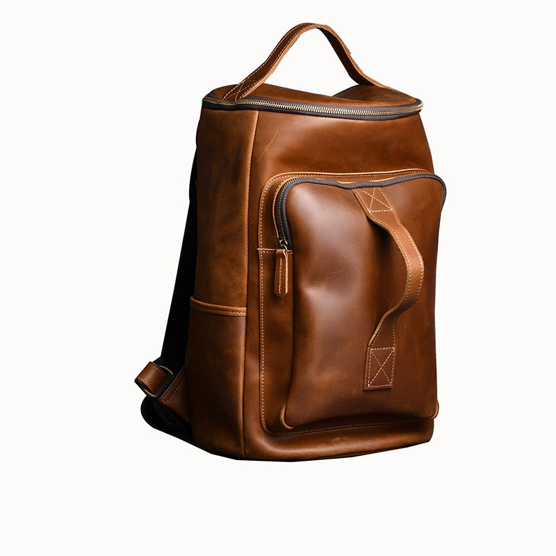 First-Layer Cowhide Leather Backpack – Rugged 20-35L Backpack 6 First-Layer Cowhide Leather Backpack – Rugged 20-35L Backpack - Image 6