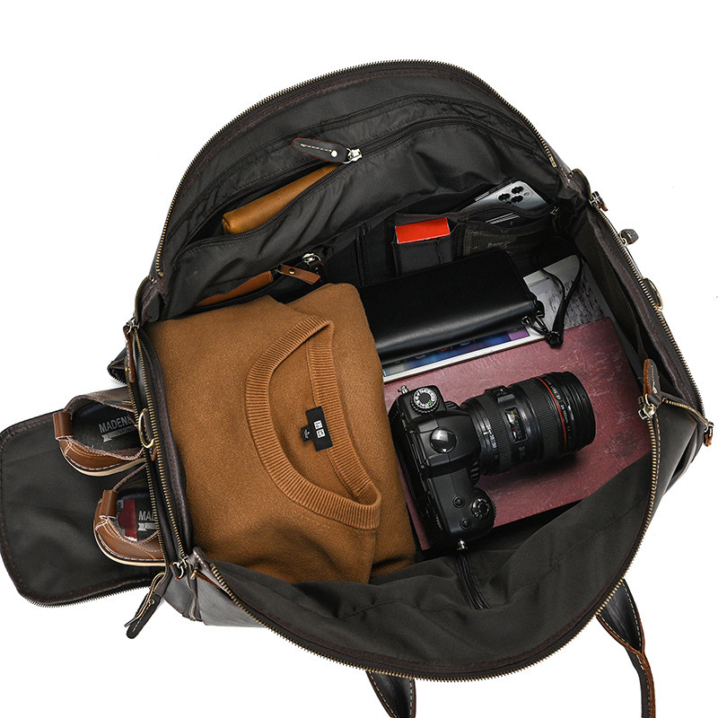 Convertible 2-in-1 Garment Duffel Bag – 22-Inch Top-Layer Cowhide Travel Bag 3 Convertible 2-in-1 Garment Duffel Bag – 22-Inch Top-Layer Cowhide Travel Bag - Image 3