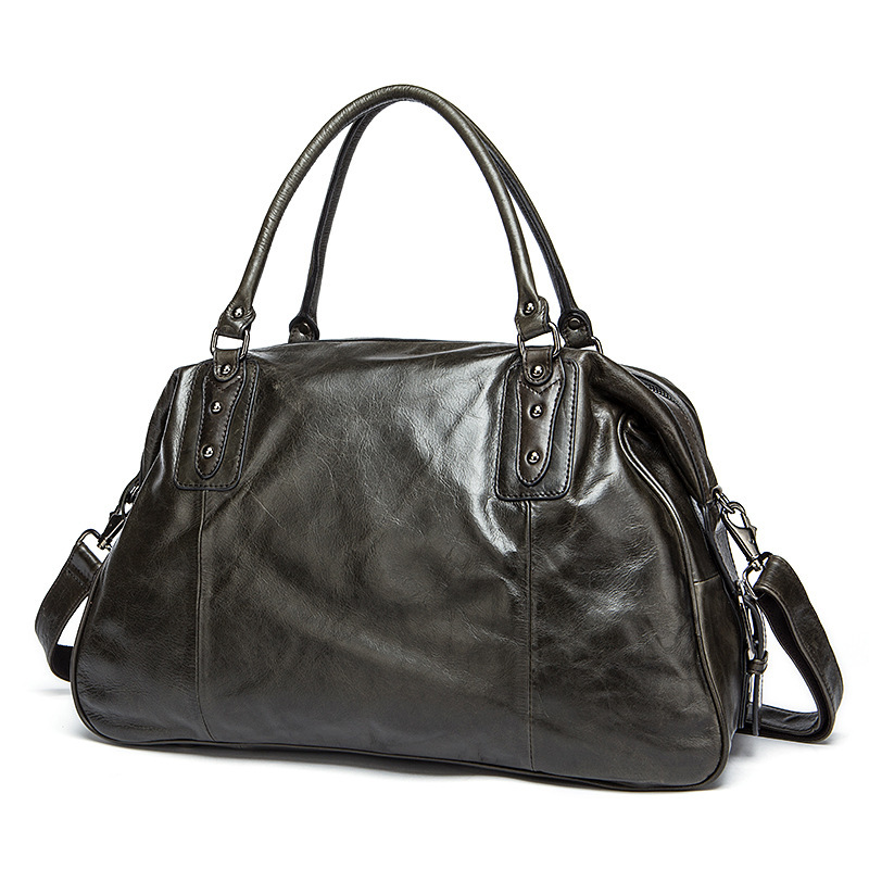 Cowhide Leather Travel Weekender Bag – Classic Duffel 1 Cowhide Leather Travel Weekender Bag – Classic Duffel