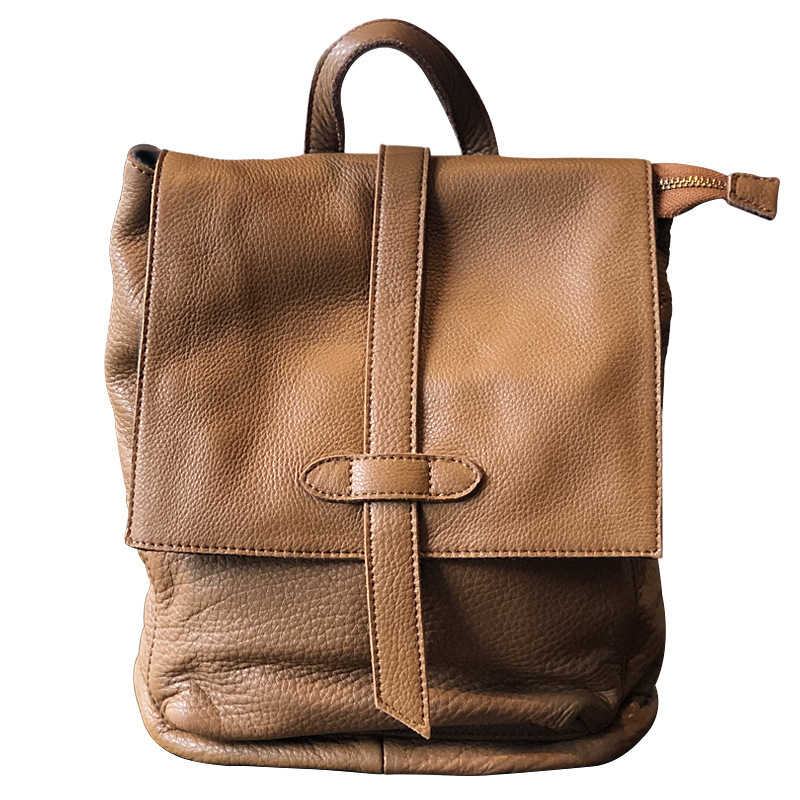 First-Layer Cowhide Leather Casual City Backpack 6 First-Layer Cowhide Leather Casual City Backpack - Image 6