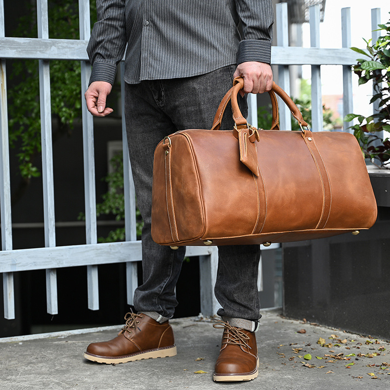 Convertible 2-in-1 Garment Duffel Bag – 22-Inch Top-Layer Cowhide Travel Bag 9 Convertible 2-in-1 Garment Duffel Bag – 22-Inch Top-Layer Cowhide Travel Bag - Image 9