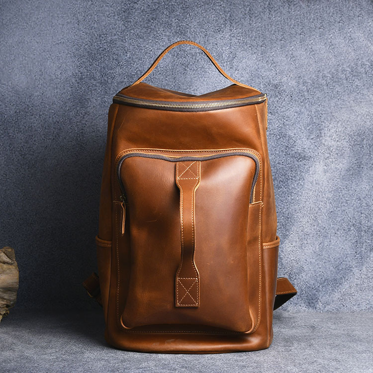 First-Layer Cowhide Leather Backpack – Rugged 20-35L Backpack 8 First-Layer Cowhide Leather Backpack – Rugged 20-35L Backpack - Image 8
