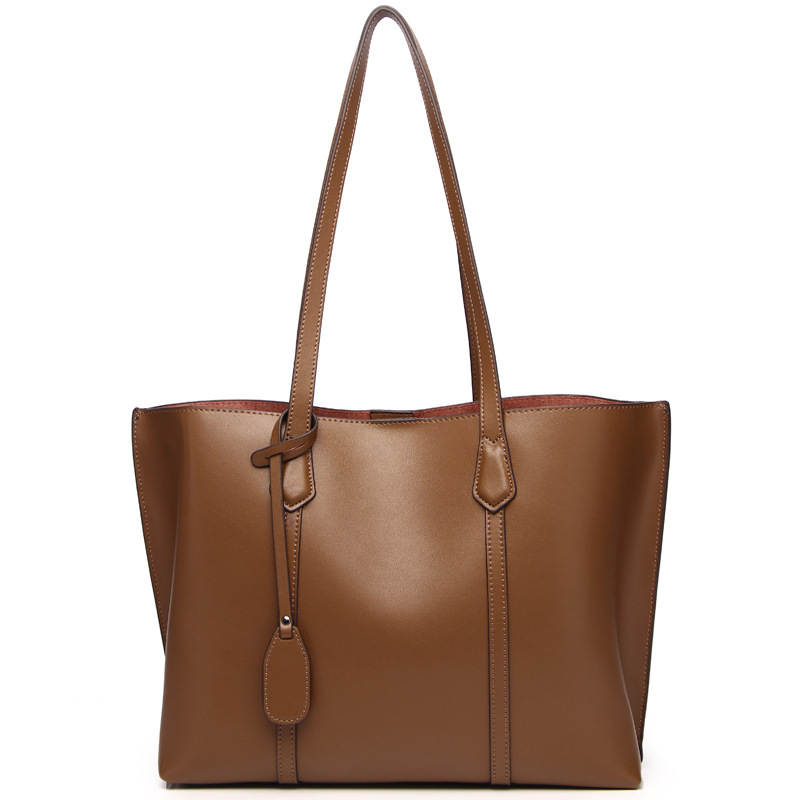 Two-Layer Cowhide Leather Elegant Everyday Tote Bag 2 Two-Layer Cowhide Leather Elegant Everyday Tote Bag - Image 2