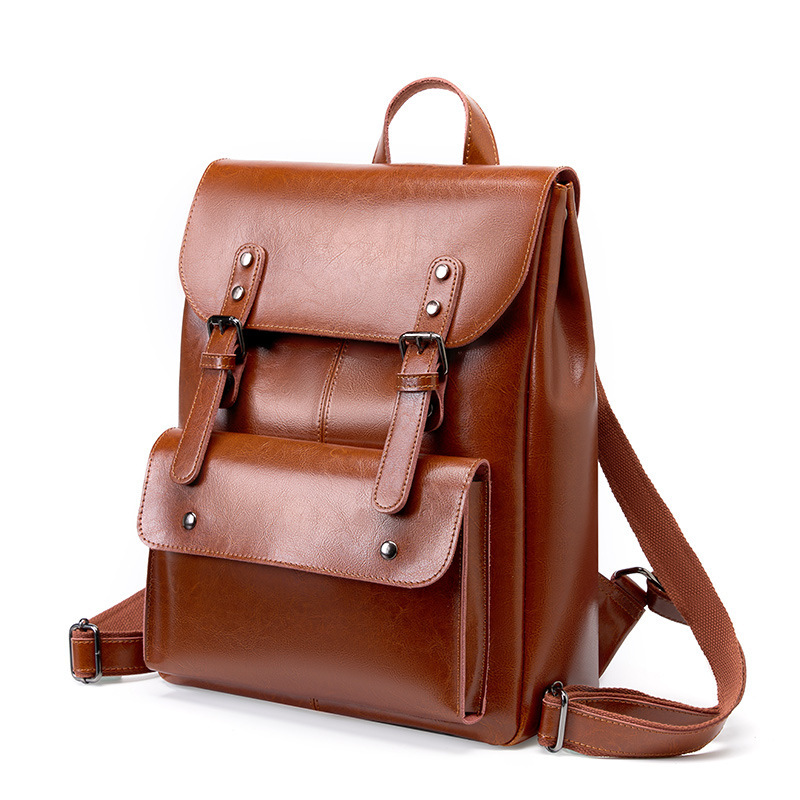 Leather Backpack Wear-resistant Cowhide Backpack 2 Leather Backpack Wear-resistant Cowhide Backpack - Image 2