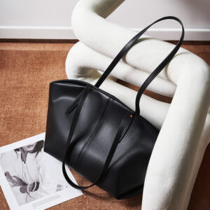 Two-Layer Cowhide Casual Leather Tote Bag