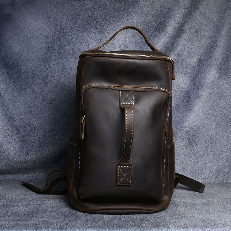 First-Layer Cowhide Leather Backpack – Rugged 20-35L Backpack 10 First-Layer Cowhide Leather Backpack – Rugged 20-35L Backpack - Image 10