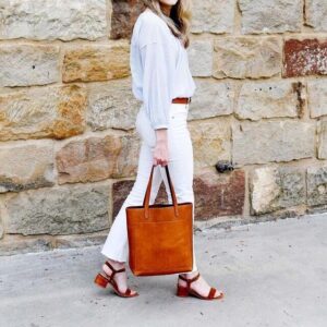 Leather Tote Bag - Open-Top and Zippered variations