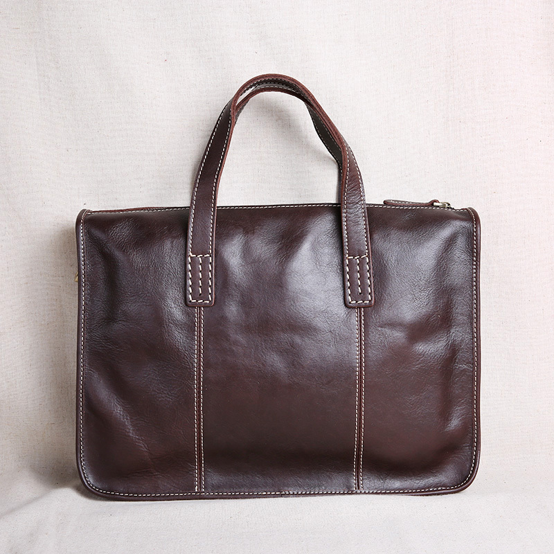 Top-Layer Cow Leather Casual Briefcase 4 Top-Layer Cow Leather Casual Briefcase - Image 4