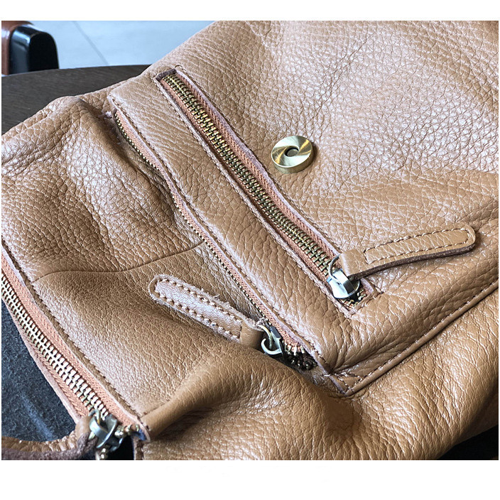 First-Layer Cowhide Leather Casual City Backpack 3 First-Layer Cowhide Leather Casual City Backpack - Image 3