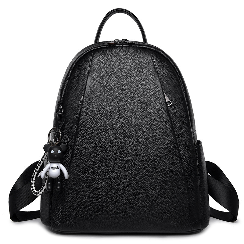 First-Layer Cowhide Leather Urban Backpack – Classic Black 7 First-Layer Cowhide Leather Urban Backpack – Classic Black - Image 7