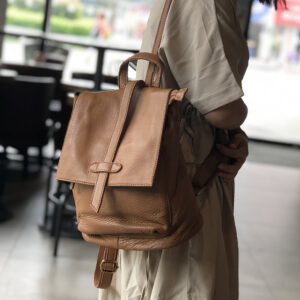 First-Layer Cowhide Leather Casual City Backpack