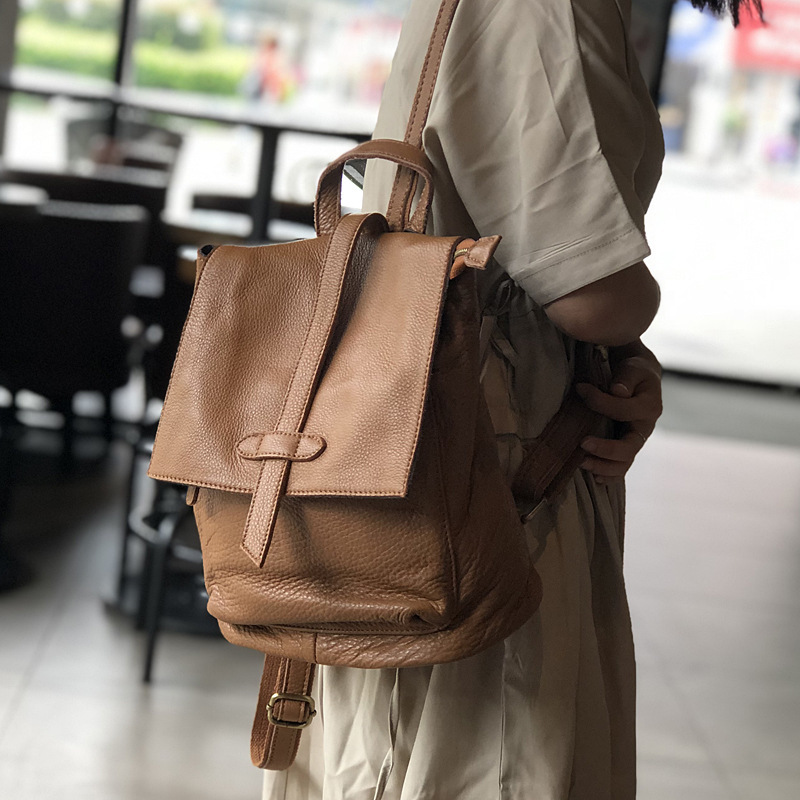 First-Layer Cowhide Leather Casual City Backpack 1 First-Layer Cowhide Leather Casual City Backpack