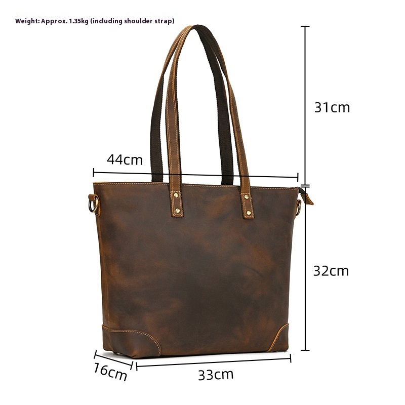 First-Layer Cowhide Large Tote Bag 2 First-Layer Cowhide Large Tote Bag - Image 2