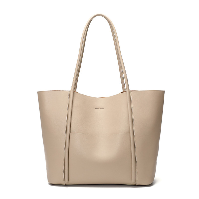 Two-Layer Cowhide Large Tote Bag – Minimalist Tailored Shoulder Bag 4 Two-Layer Cowhide Large Tote Bag – Minimalist Tailored Shoulder Bag - Image 4