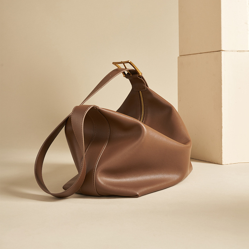 Two-Layer Cowhide Leather Tote – Soft Hobo Shoulder Bag 2 Two-Layer Cowhide Leather Tote – Soft Hobo Shoulder Bag - Image 2