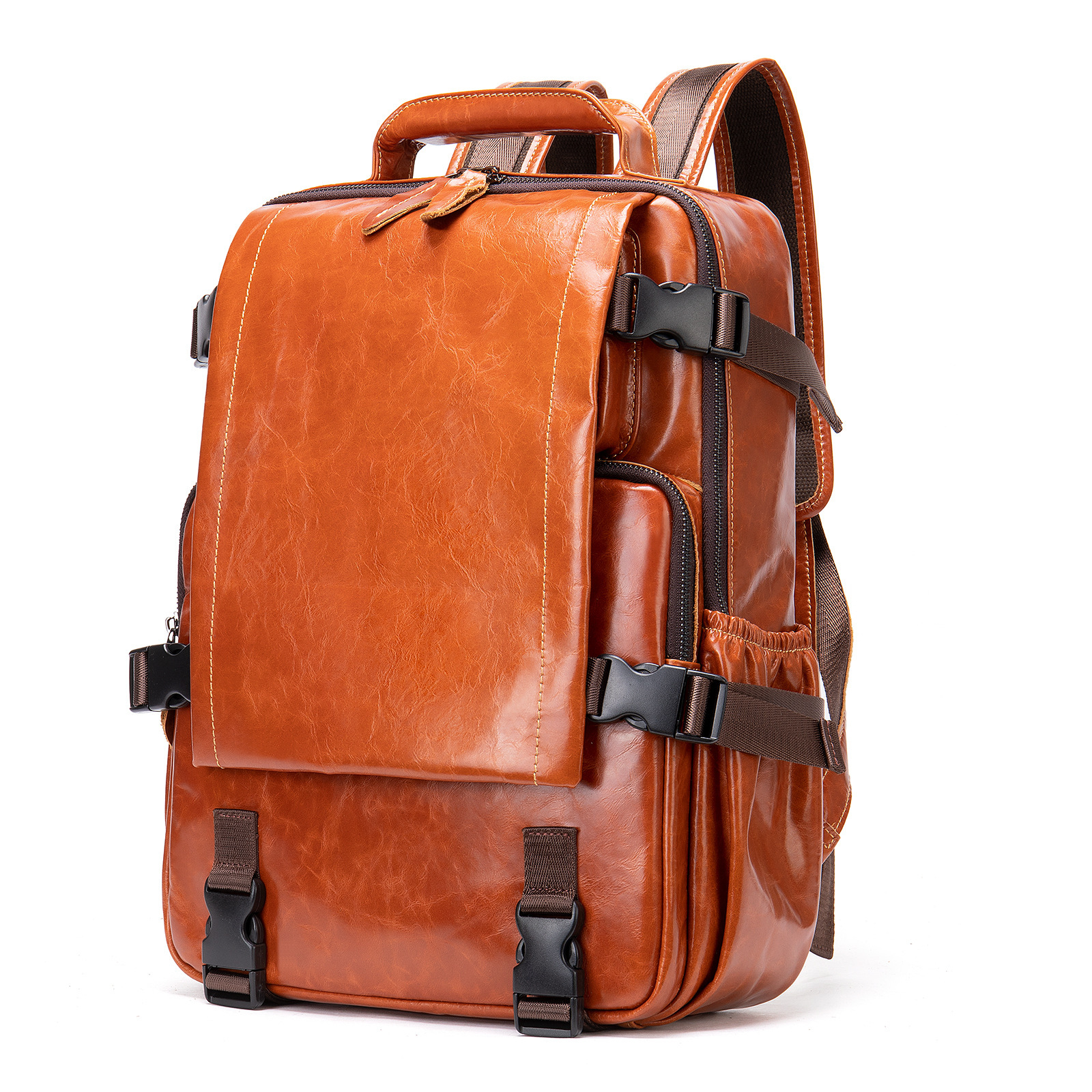 Leather Backpack – Sleek Daypack 2 Leather Backpack – Sleek Daypack - Image 2