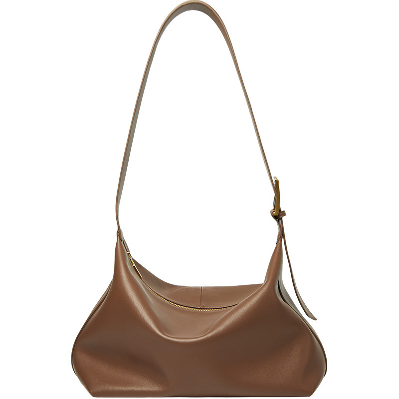 Two-Layer Cowhide Leather Tote – Soft Hobo Shoulder Bag 3 Two-Layer Cowhide Leather Tote – Soft Hobo Shoulder Bag - Image 3