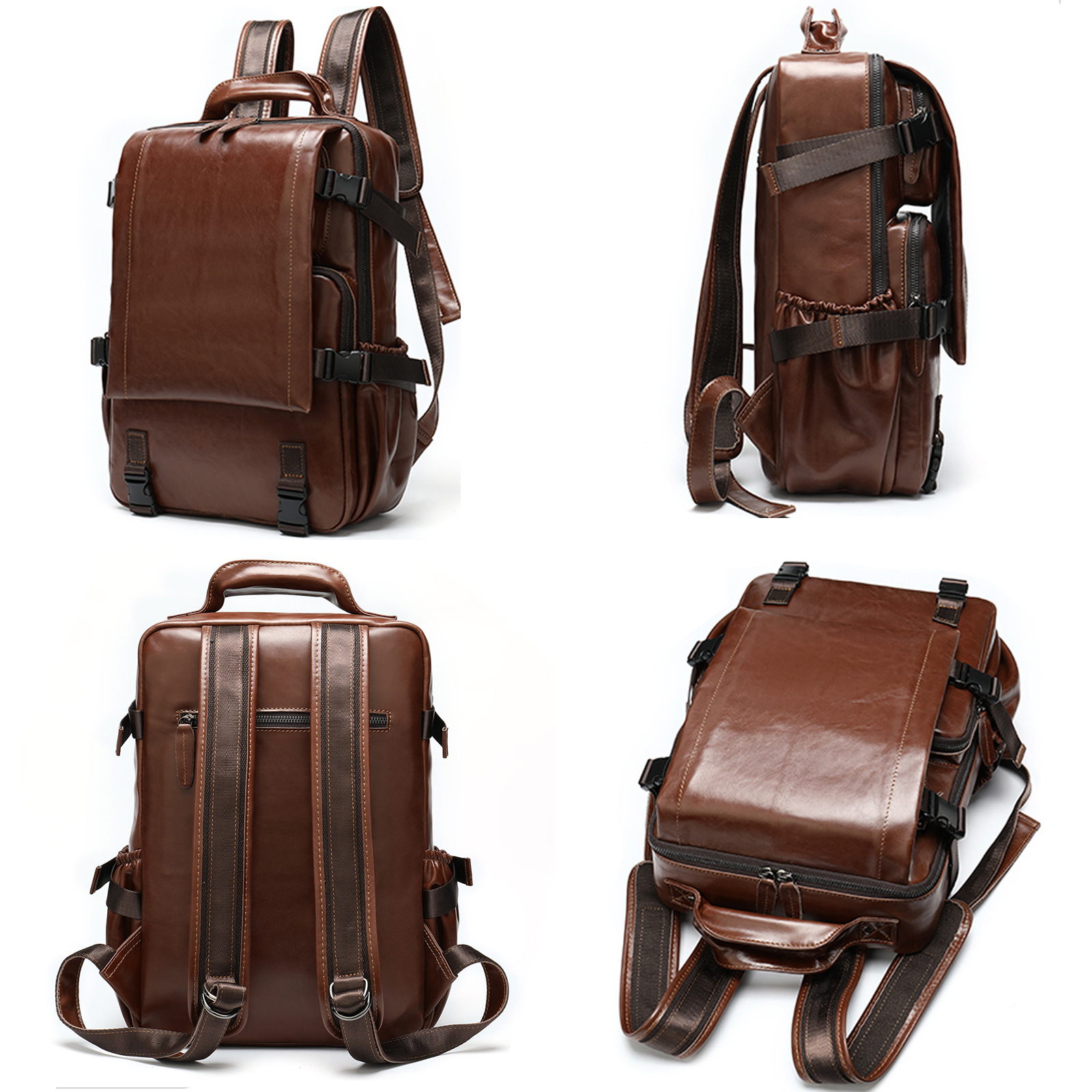 Leather Backpack – Sleek Daypack 1 Leather Backpack – Sleek Daypack
