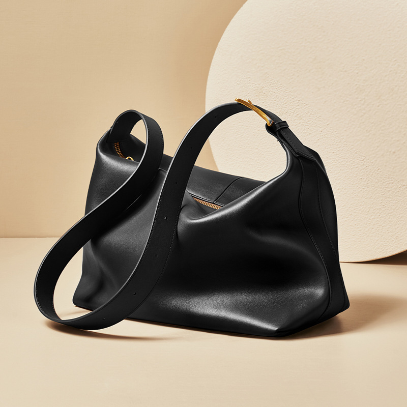 Two-Layer Cowhide Leather Tote – Soft Hobo Shoulder Bag 4 Two-Layer Cowhide Leather Tote – Soft Hobo Shoulder Bag - Image 4